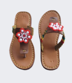 Thread and leather sandals